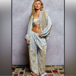 🆕 POL Floral Patchwork Pants NWOT